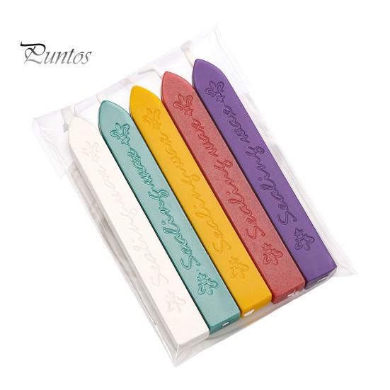 Vintage Wax Stamp Supplies 5PCS Sealing Sticks, with Wicks, Classic Color Seal Accessories Strips, for Envelope And Craft Decor Handmade Greeting Card