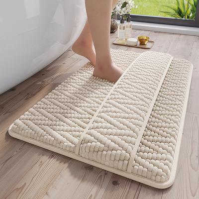 Upgrade And Add Back Bathroom Floor Mat, Bathroom Door Suction Mat, Non-Slip Foot Mat, Quick-Drying Bathroom Carpet Door Mat.