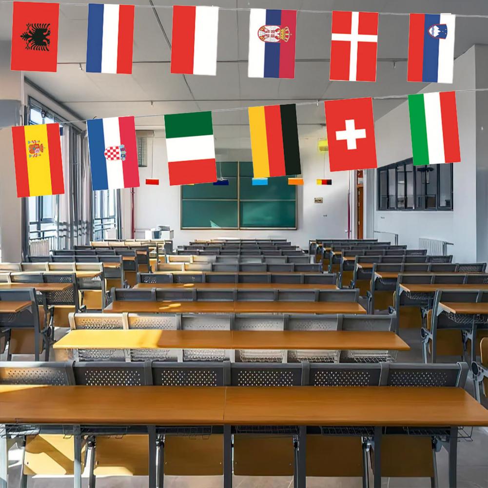 24 European Countries String Flags Mini Bunting Banners National Country Decoration for School Sports Events Grand Opening Party