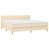 3140966 vidaXL Divan Bed with Mattress Cream 200x200 Cm Fabric