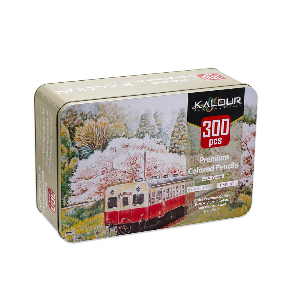 Manufacturer's 300-Color Oil-Based Art Drawing Pencil Set - Round Barrel