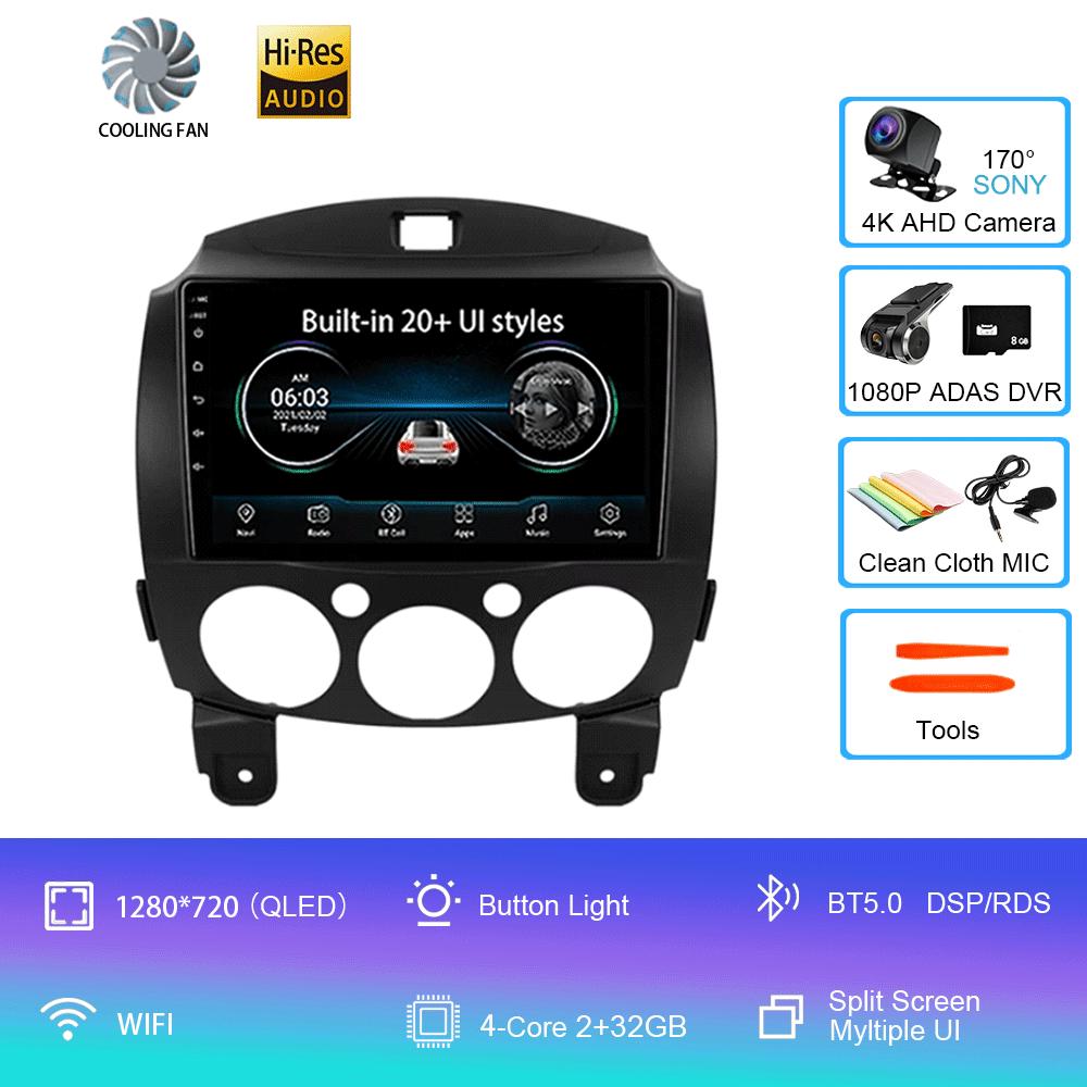 For MAZDA 2 Mazda2 2007 2008 2009 2010 2011 2012 2013 2014 Car Android 14 Radio Multimedia Player GPS Navi 2din 2 Din Autoradio