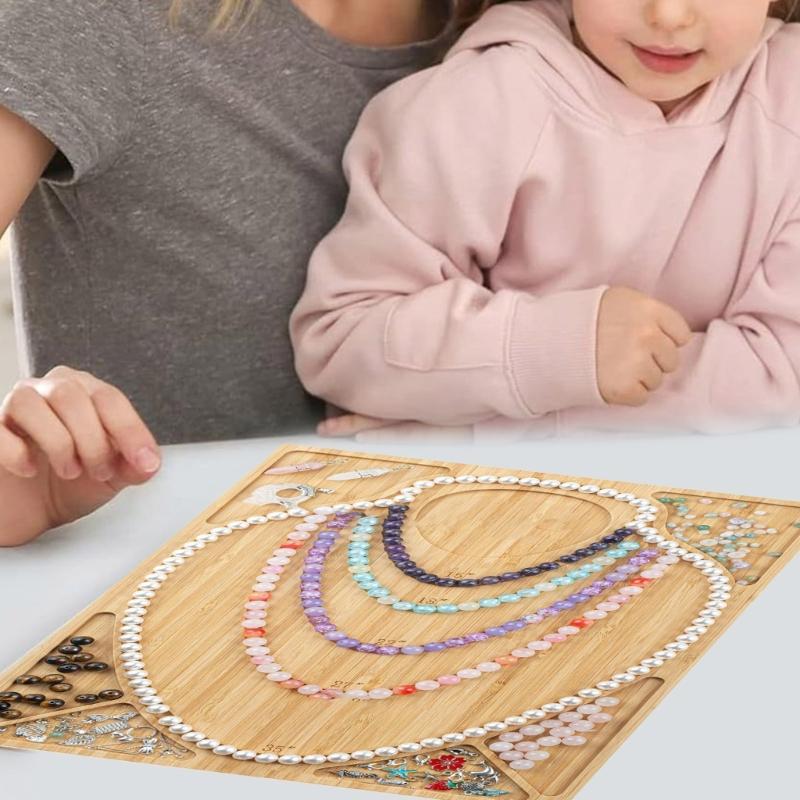 Wood Bead Designs Board Jewelry Crafting Tool Jewelry Beading Tray for Necklace Bracelet Jewelry Making for Enthusiasts