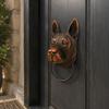 Decorative Animal Door Knocker with Raised Head and Lifting Handle for Wood, Metal, Garden, Entry, and Shop Entrances