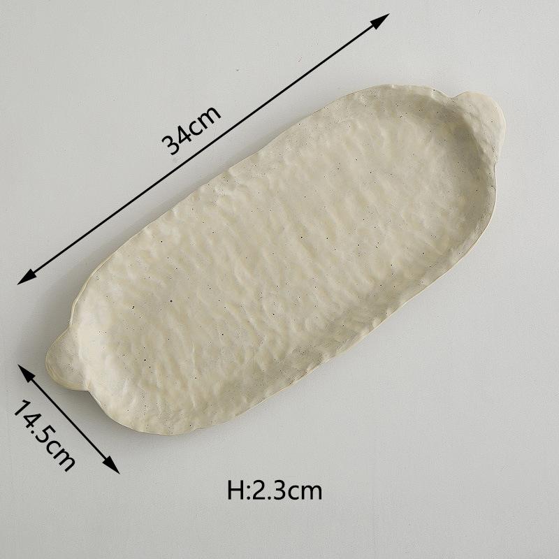 Creative Irregular Dishes and Plates Sets Vintage Hand Pinch Texture Tableware Feature Hotel Dinner Plates Dessert Bowl Home