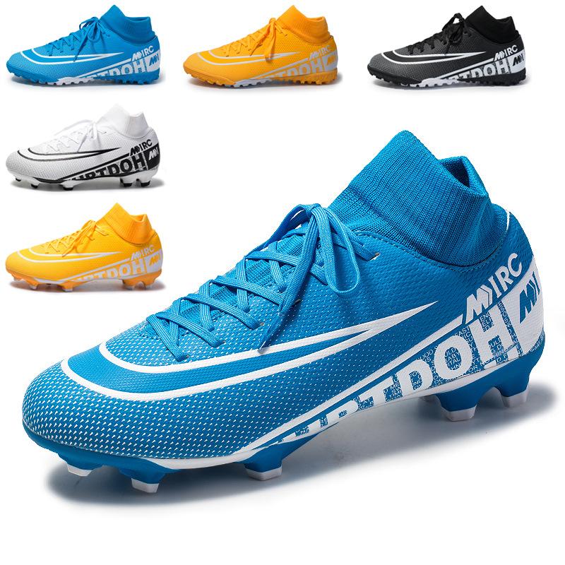 Foreign trade football shoes, men's high-top AG spikes, youth student competition training shoes, artificial turf sports