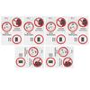 6PCS Caution Notice English Reminder Slogan Wall Sticker Sign for Hospital Company School