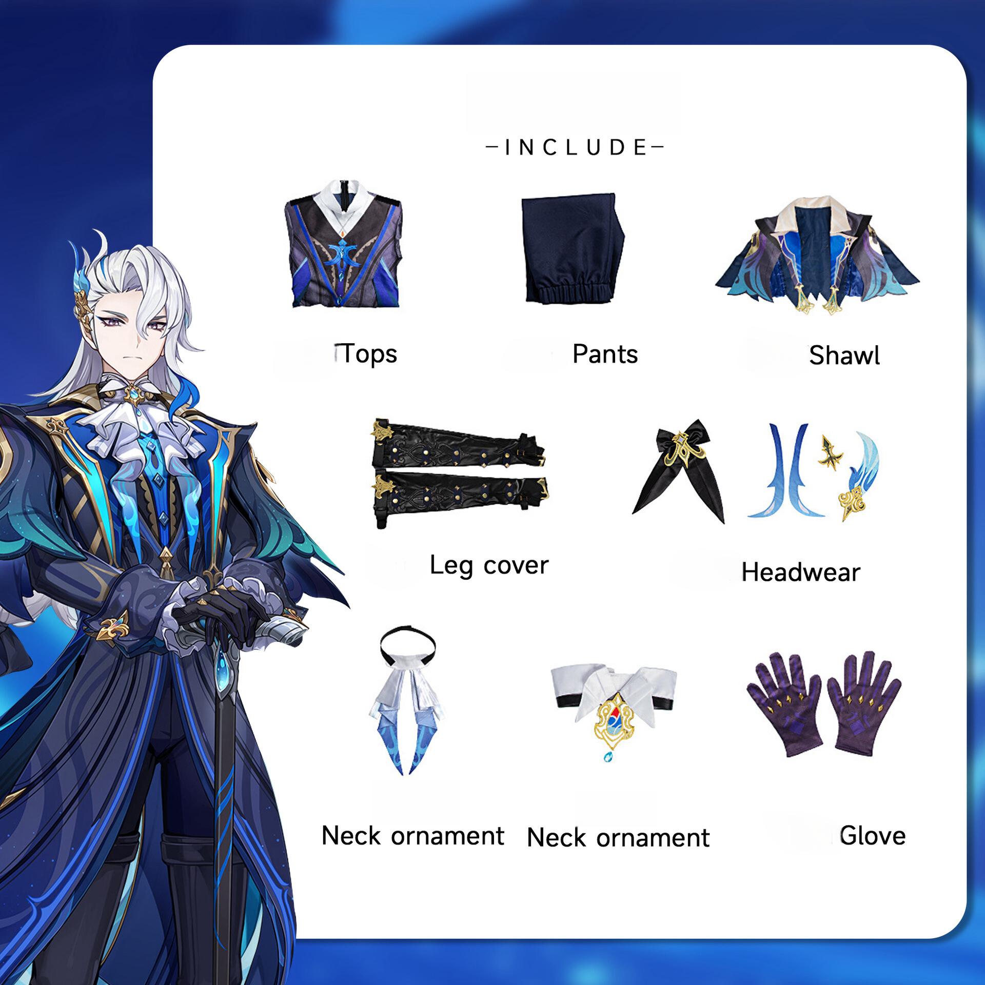 

Genshin Impact Костюм для косплея Нёвиллет Фонтейн Аниме Вечеринка Хэллоуин Наряд XXL