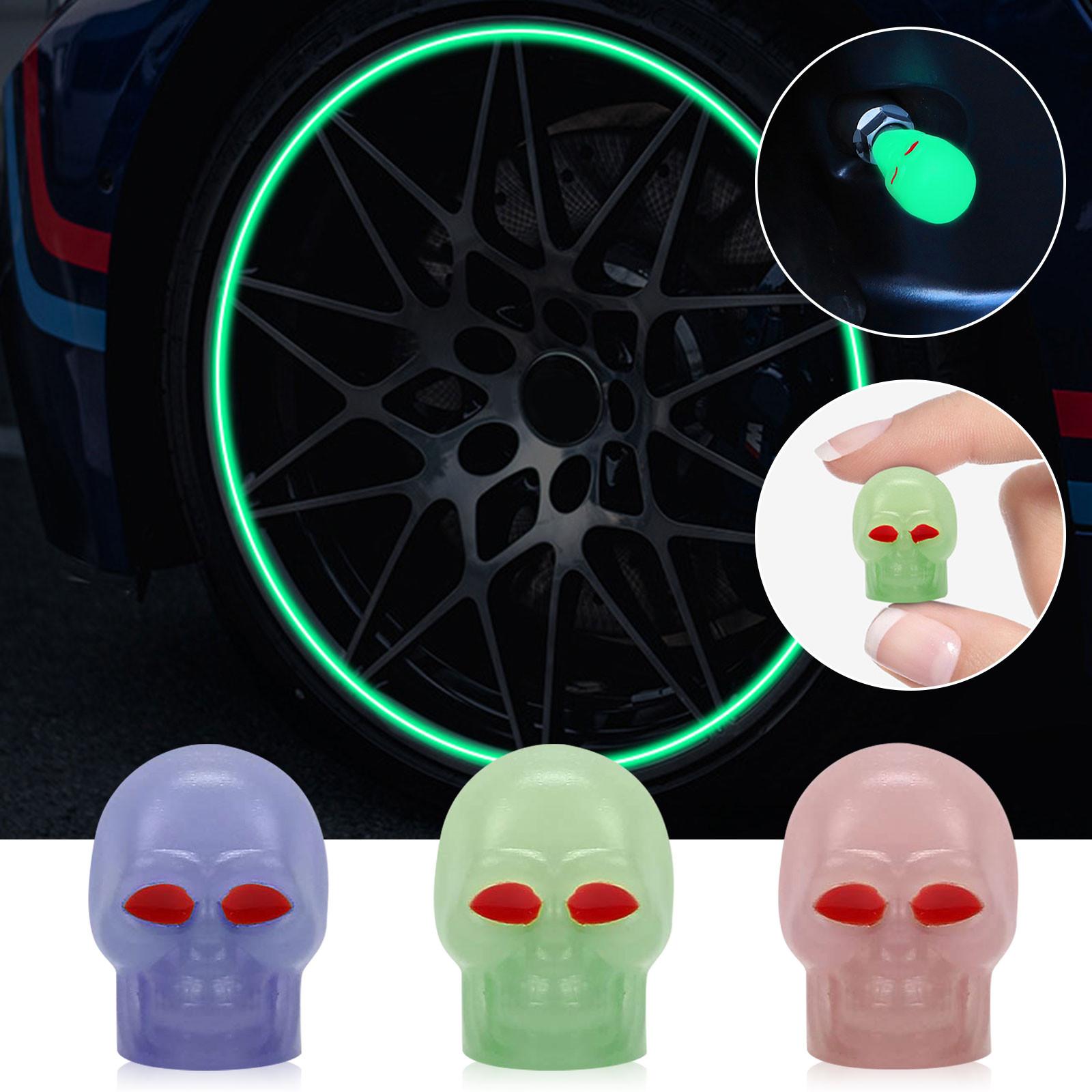 

4 шт. креативный скелет покрышки, светящиеся колпачки выноса, колпачки для клапанов шин, аксессуары, универсальный чехол для выноса выноса мотоцикла, велосипеда ручной работы