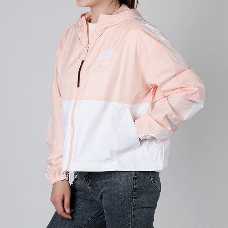 Nike Jackets Women's Washed Coral Red/White Hooded Moderate CJ7345-664