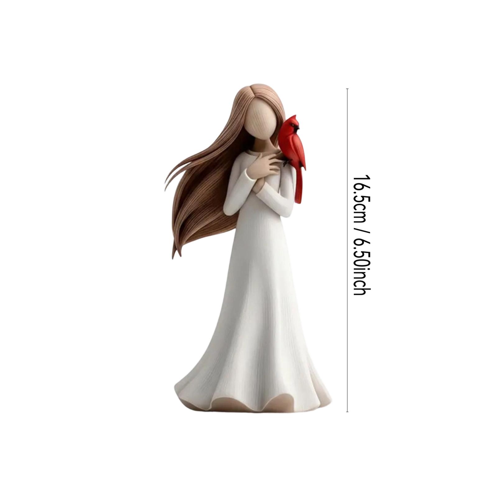 

Remembrance Memorial Statue - Home Decor Ornament, Resin Angel Red Bird Figurine, Mother s Day Commemorative Gift One Size белый