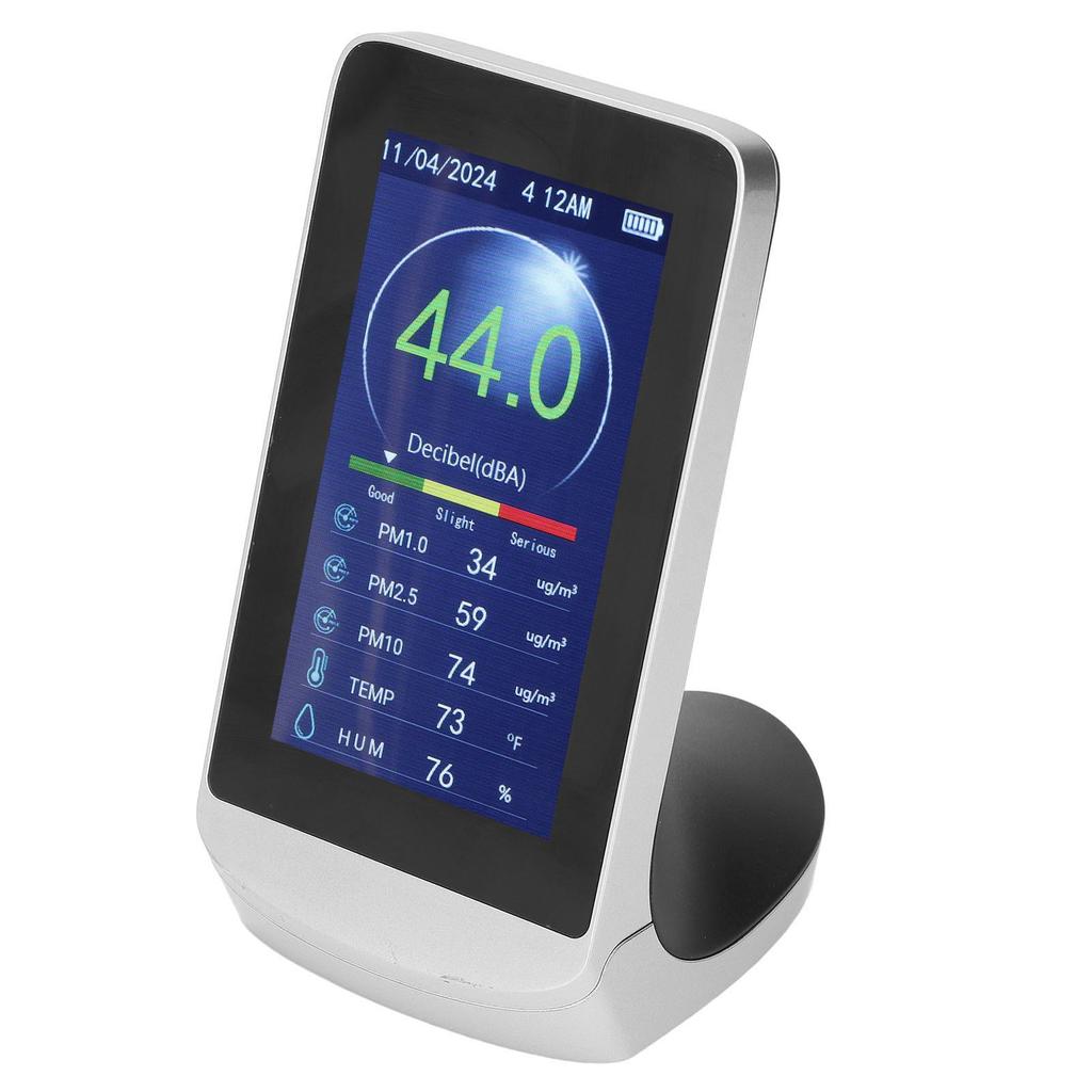 Decibel Meter Wall Hanging LCD Sound Level Reader 30?130db Noise Time Temp Humidity PM 2.5 1.0 10