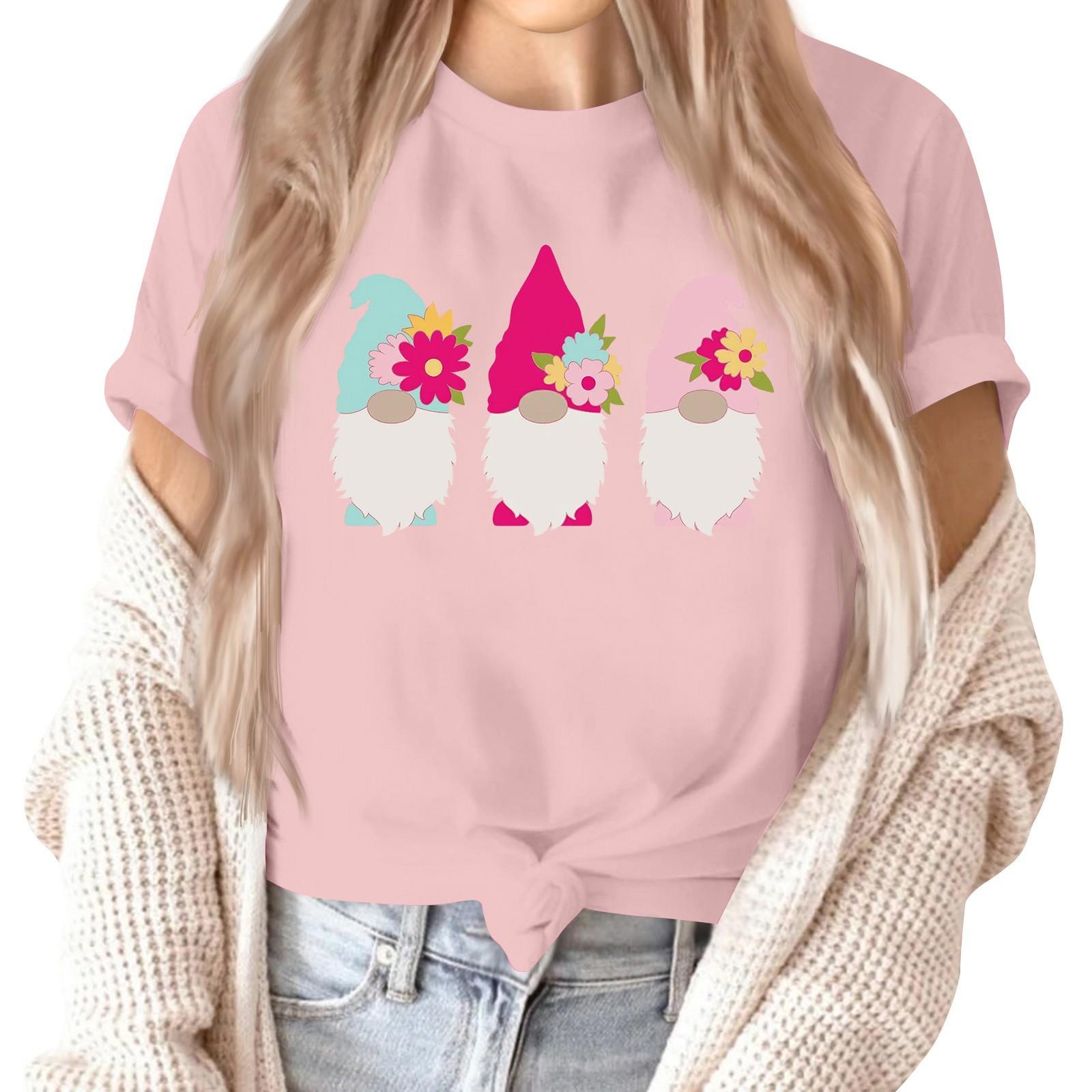 

Женский топ с коротким рукавом и принтом на шее S