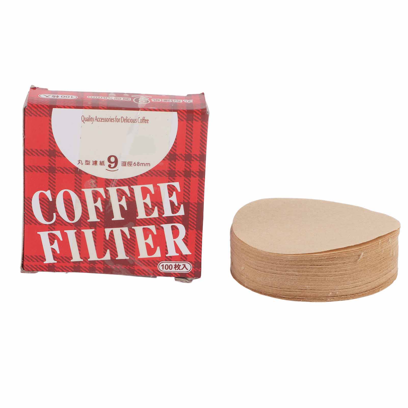 Lot de 100 filtres à café ronds en bois de conifère pour cafetière goutte à goutte Number 9
