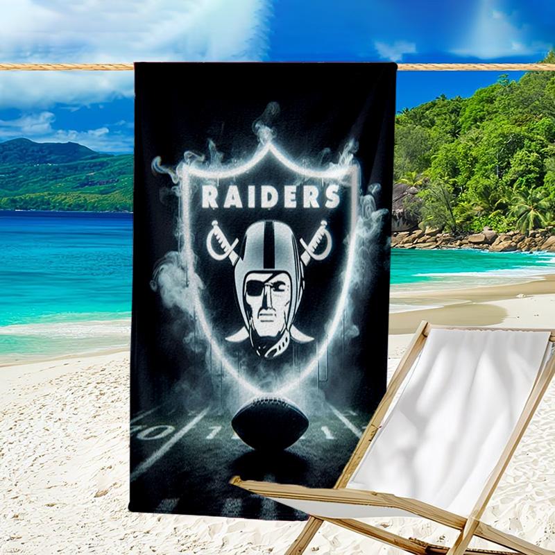 Raiders Football Legacy Bedrucktes Strandtuch, Superweiche Mikrofaser, Perfektes Geschenk Geburtstag, für Pool, Strand, Reisen, für Familie und Freunde