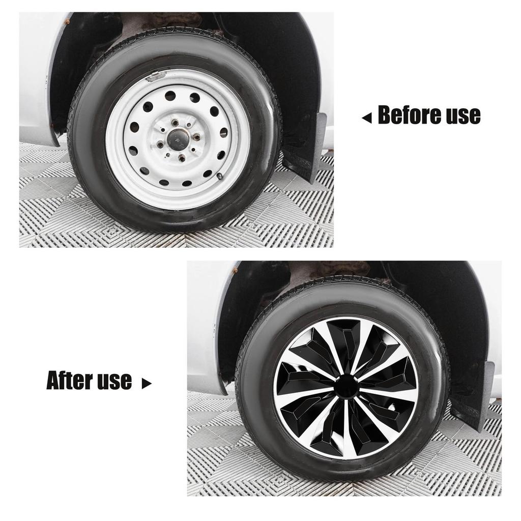 Set of 4 R15 Wheel Trims, 15 Wheel Caps, Steel Rim Decorative Caps, Rim Covers for Most Car Brands