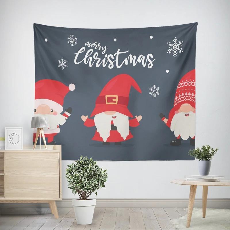 Weihnachten Neujahr Rentierschlitten Muster Wandteppich Wohnzimmer Sofa Auto Innenraum Dekowandteppich