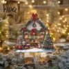 Weatherproof Lawn Stakes for Holiday Christmas Cottage Garden Stake Acrylic Snowy House Yard 2D Flat Winter Ornament Pathway Decor Outdoor Wonderland