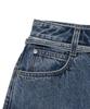 LEE Denim Belted Long Skirt In Indigo Dark