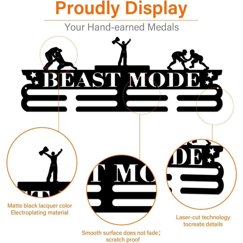 Metal Medal Holder Wall Rack Award Display Black Iron