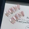 10Pcs French Handmade Press on Nails Candy Color Fake Nails Wearable Stick-on Nails False Nail Uñas Postizas