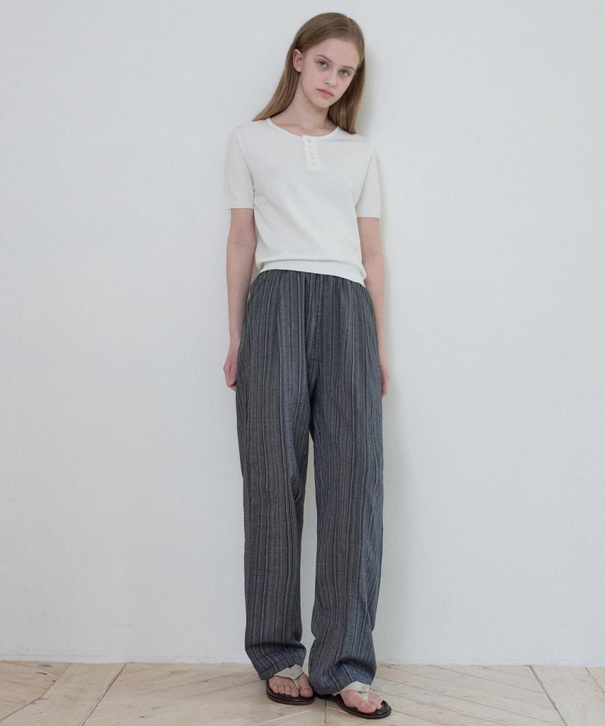 Wednesday Oasis For Woman W/Bohemian Stripe Elastic Pants_Navy(W25-Pt10)