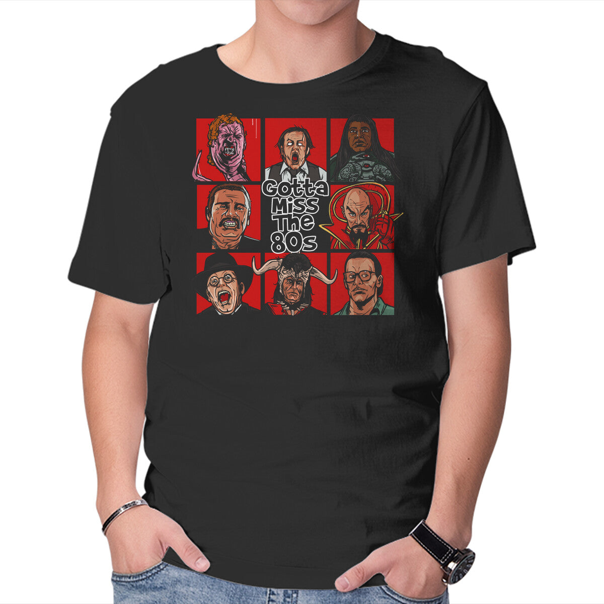 Unisex Crew Neck T-Shirt 80s Nostalgia Graphic Short Sleeve Casual Tee M