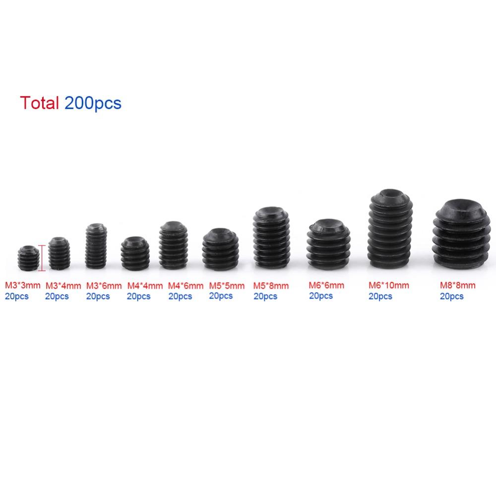 200PCS Carbon steel Hex Socket Head Set Screw Door Handles, Knobs & Fixtures