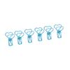 100pcs Binder Clips Cute Cartoon Heart Shape Metal Hollowed Long Tail Clips Paper Clamps Office Supplies Blue