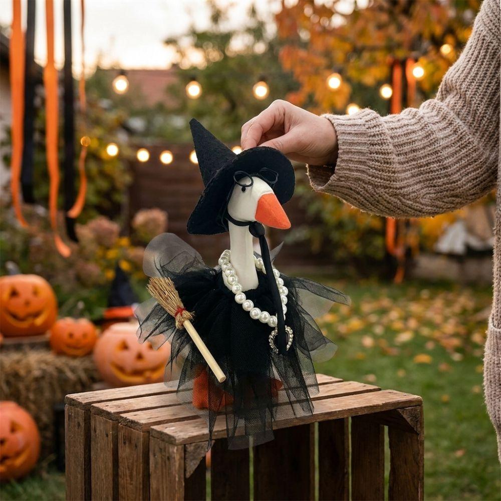 Wizard Hat Tulle Skirt Halloween Witch Goose Outfit Halloween Goose Decor Kit  Yard Decoration
