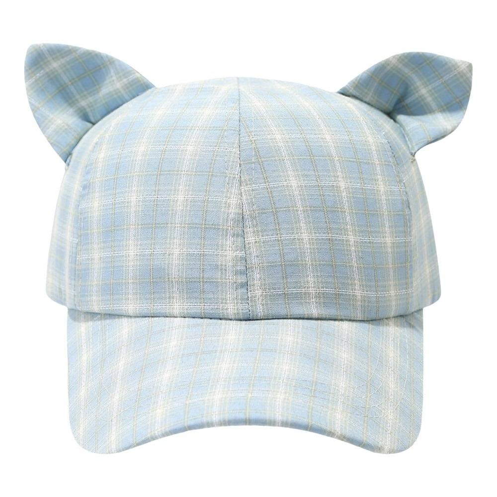 Breathable Cat's Ears Baseball Cap Cute Design Sweet Style Cat Ear Bow Baseball Cap Retro Fashion Cartoon Pattern