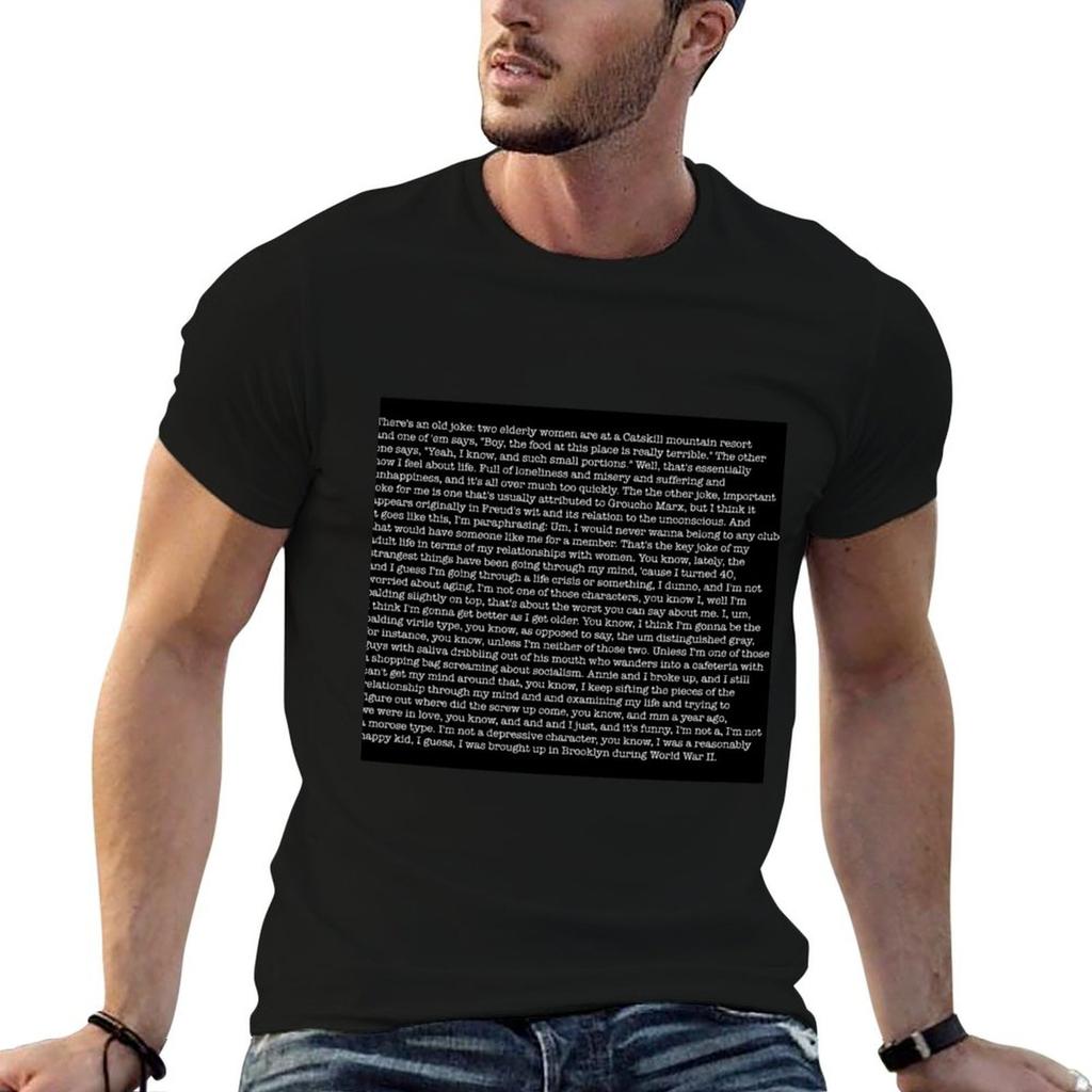 Annie Hall Monologue Poster TShirt Cotton T Shirt Pack Unisex T Shirt Luxury T Shirt Unisex Plain Tshirt