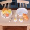 1/12 Dollhouse Simulation Breakfast Mini Steamed Buns Egg Bread Milk Model Dollhouse Kitchen Scene Decoration Pretend Play Toys