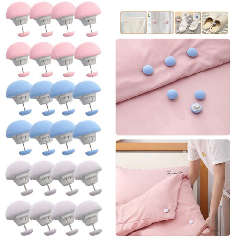 

Anti slip macaron mushroom down duvet cover holder, down duvet cover clip, bed sheet clip holder macaron clip holder one click unlocking