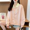 Navava Casual Button Point Collar Long Sleeve Sweatshirt Nt2291