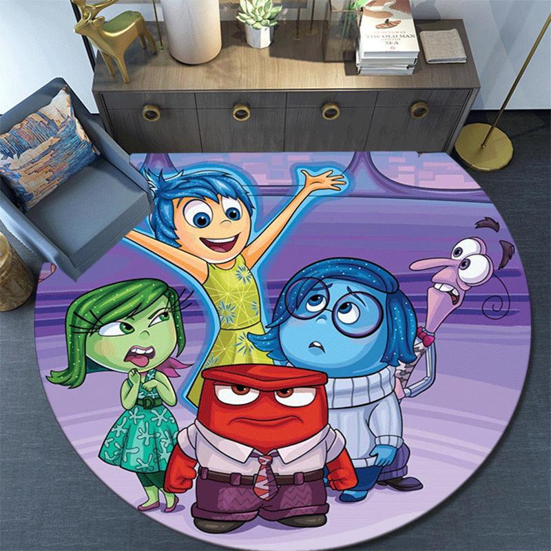 1pc Inside Out Round Area Rug - Non-Slip, Machine Washable Polyester Carpet for Living Room & Bedroom Decor
