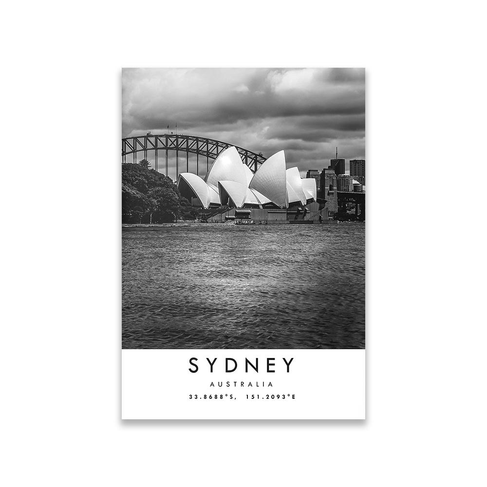 Sydney Travel Print Poster Sydney Poster Print Sydney Wall Art Minimalist Australia Prints Sydney Opera Wall Canvas Painting 21X30CMNo Framed