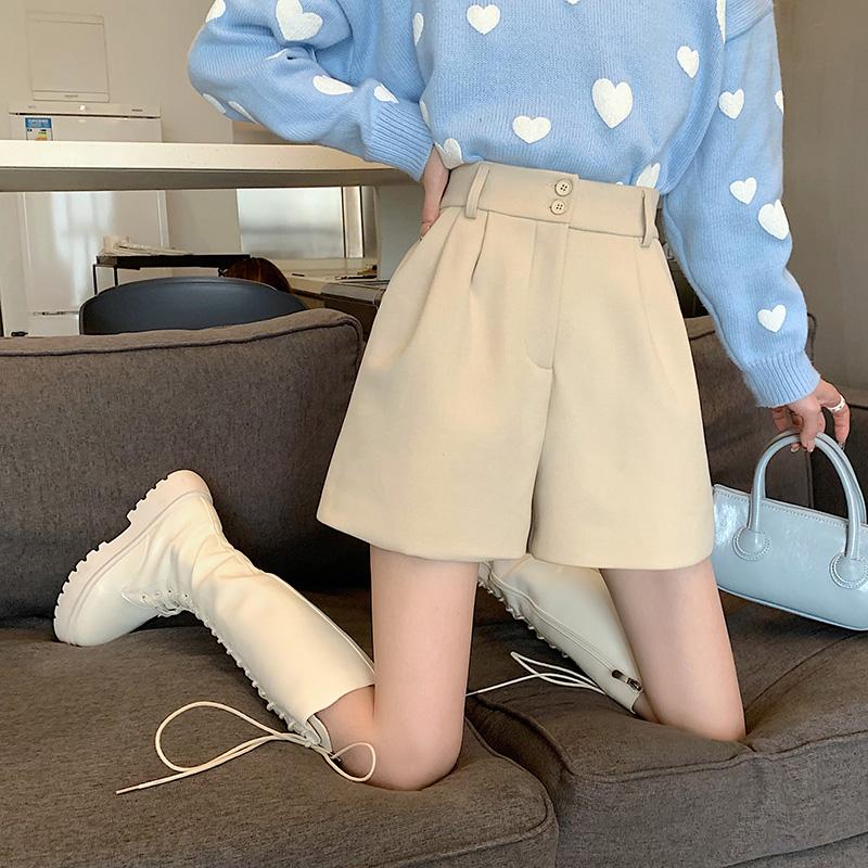 ★韓国人気★claddA★winter low short Buy Woolen Shorts Women 2021 Autumn Winter New Korean Chain