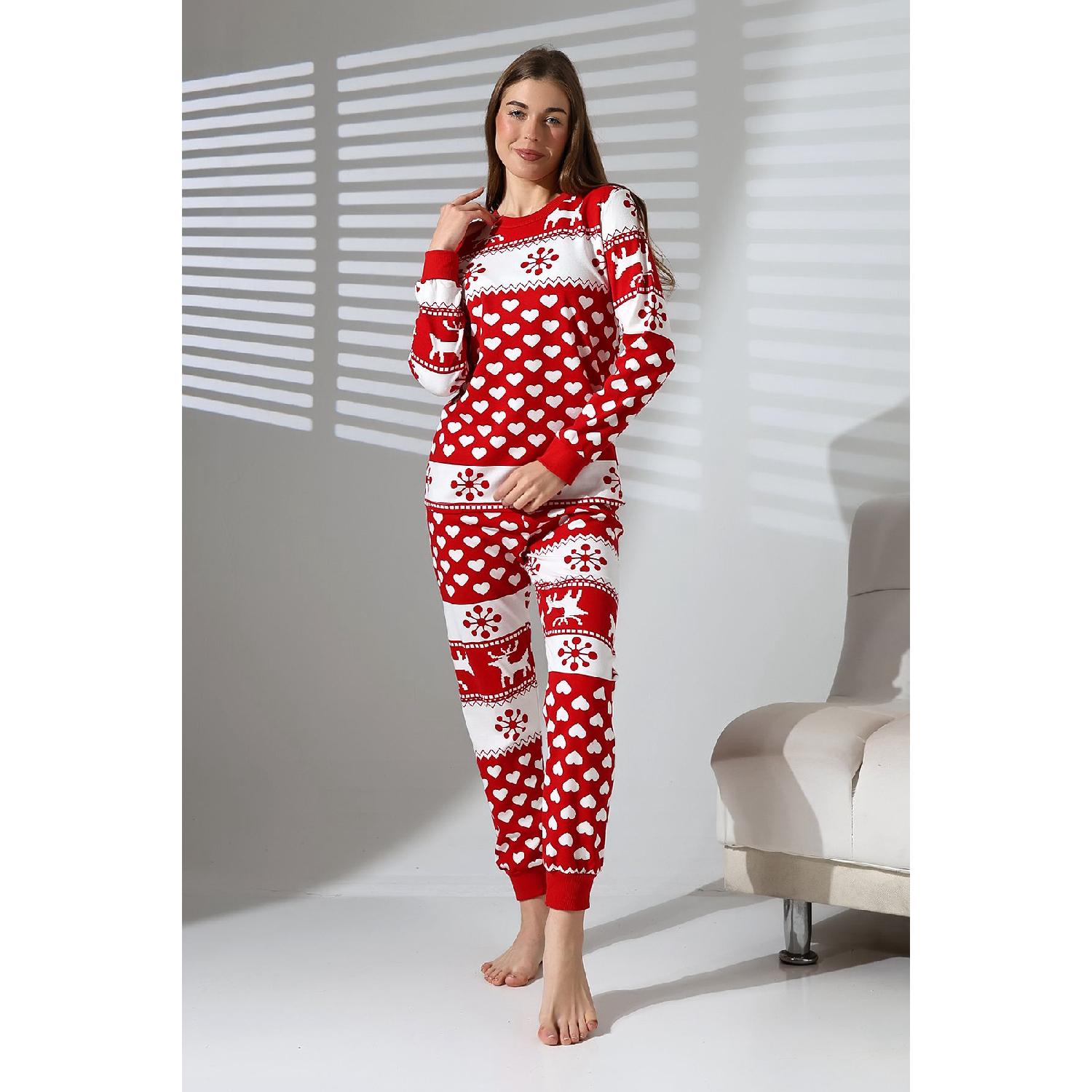 

Heart New Year Patterned Women s Pajama Set Vg071 S чистый