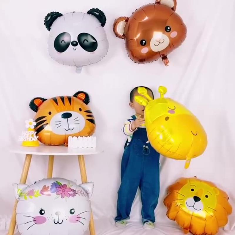 Cartoon Animal Head Balloons Aluminum Foil Helium Balloons Party Decoration Balloons A Variety Of Animal Styles To Choose From