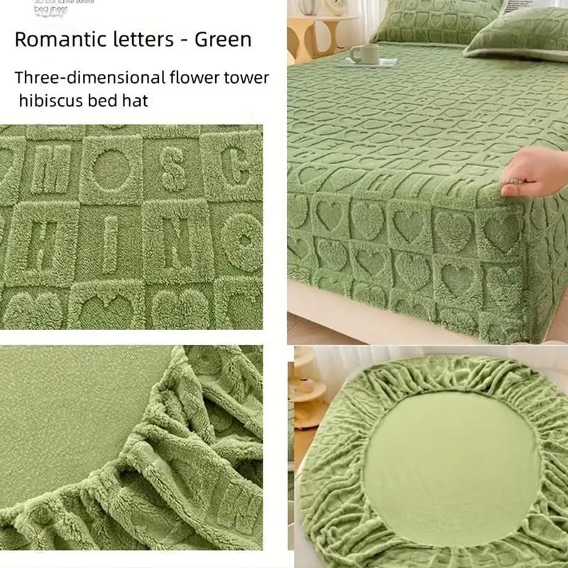 New Luxury Winter Fitted Sheet with Extra Fluff, Bed Cover Protector, Full Wrap Fitted Sheet, Non-Slip Grip, Comfort, Thick & Soft, Machine Washable