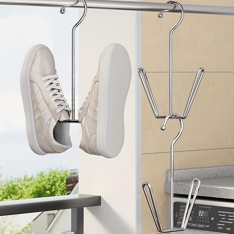 3pcs Stainless Steel U Shaped Shoe Drying Rack Windproof,Quick Dry,Space Saving Wall Mounted Hooks for Outdoor/Indoor Use,Vertical Drying Ventilation,