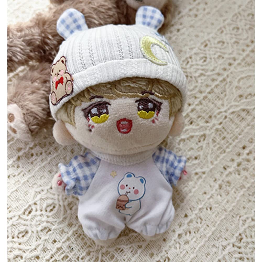 Niannyyhouse 10cm haine de pluș lejer montaj târâtoare purta urs ureche pălărie body dress up bumbac haine de păpușă (albastru)