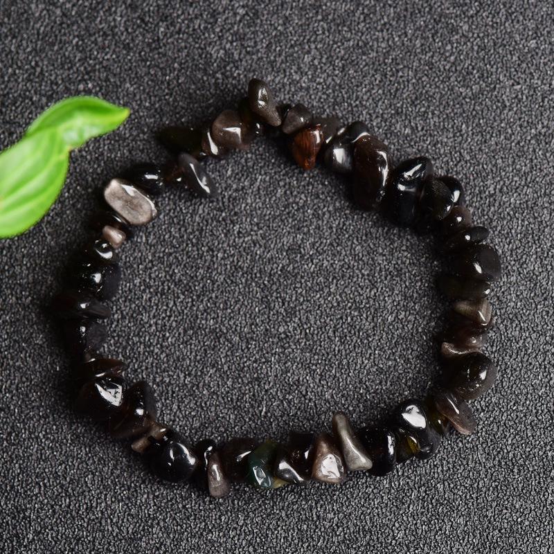 Yellow Crystal & White Pine Tiger Eye Chain Bracelet - Trendy Unisex Retro Style, Personalized Matching Options Available.