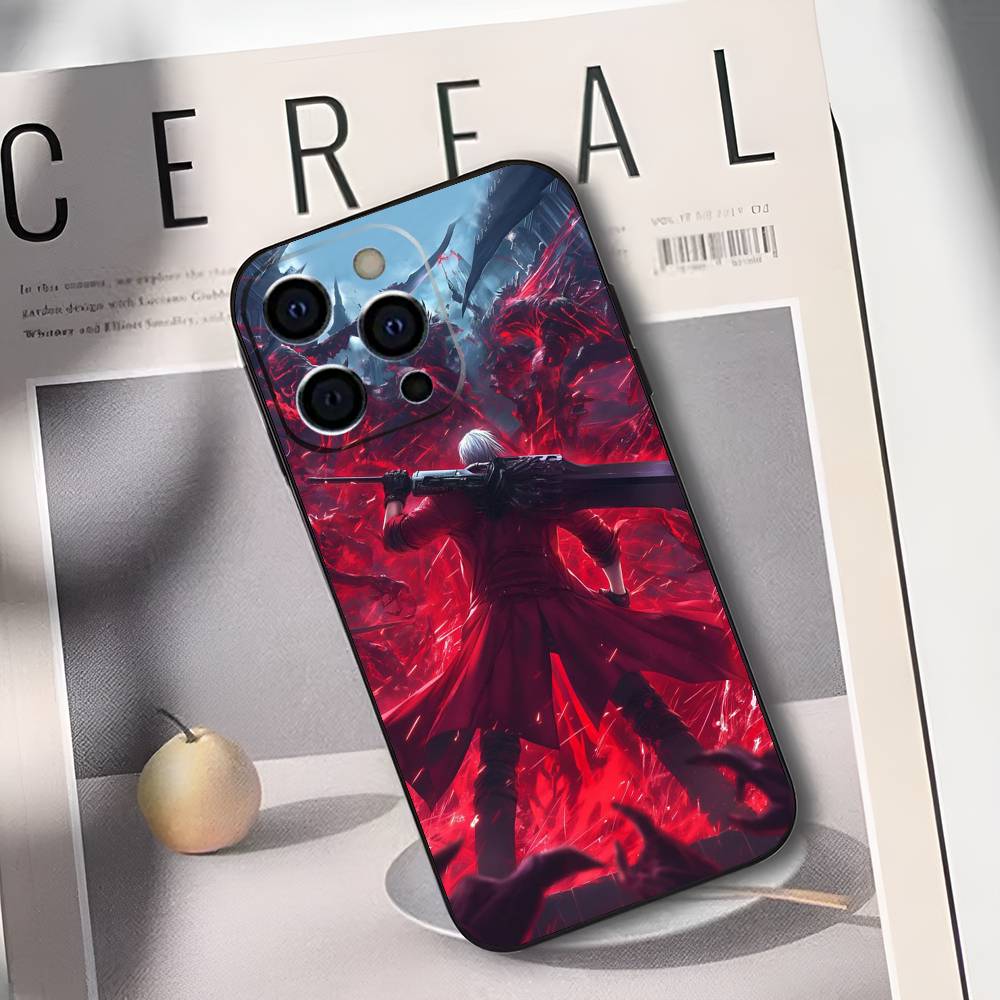

Чехол для телефона Game D-DEVIL MAY C-Cry для IPhone 17,16,15,14,13,12,11,Plus,Pro,Max,Plus,XS, мягкий чехол Черный силикон iPhone15plus