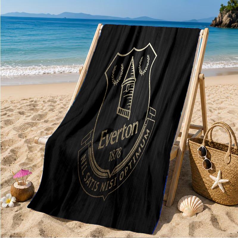 Asciugamano da Spiaggia con Stemma dell'Everton Football Club, Asciugamano da Spiaggia in Microfibra, Leggero e Asciugatura Rapida, per Viaggi Estivi, Piscina, Regalo di Compleanno per Fan