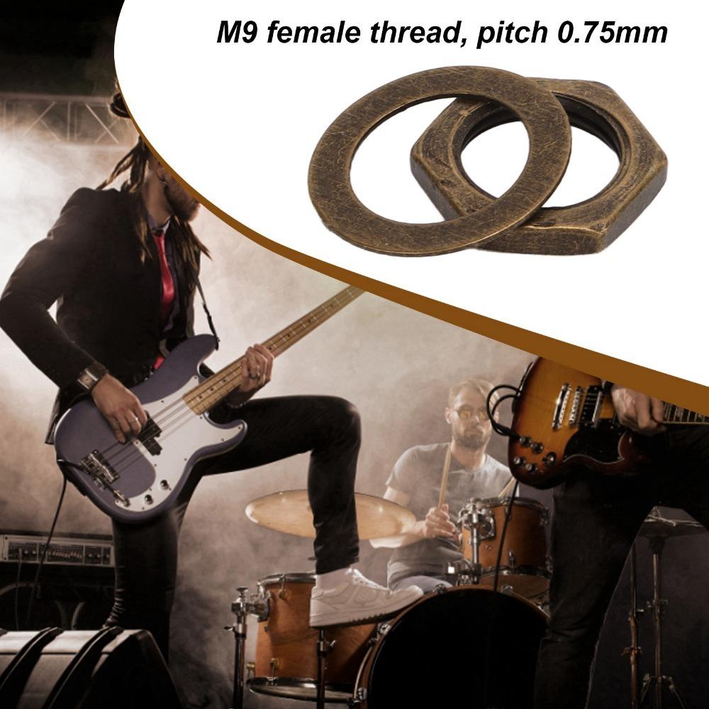 14Sets Metal Nut Washer Kit M9 Guitar Jack Nut Washer Instrument Socket Connector For Guitar