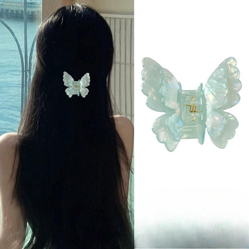 Iridesy Double-layer Butterfly Acetate Hairpin Women's Semi-tied Hair AccessoryShark Clip