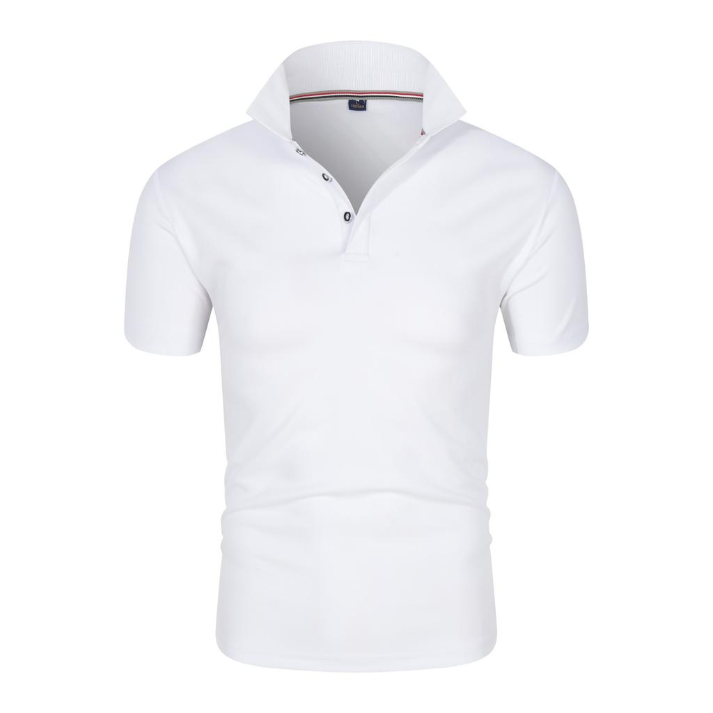 Summer Top Men's Polo Shirt Polyester/Spandex Men Polos High-end Spandex Business Casual Lapel Short Sleeve Men Polos
