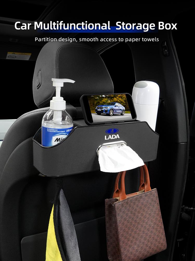 Car Backseat Hanging Seat Hook Storage Box Tissue Box For Lada Priora Sedan Sport Kalina Vesta Niva Largus Vaz Samara 2110
